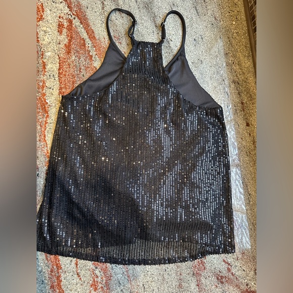 Black Sequin Cami Tank Top Size S 🖤 - Picture 8 of 14
